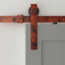 Red rust sliding barn door hardware straight roller sliding track